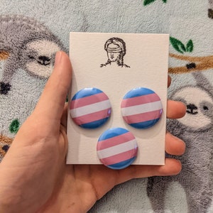 Trans flag pins (proceeds go to The Trevor Project) (3 pack)