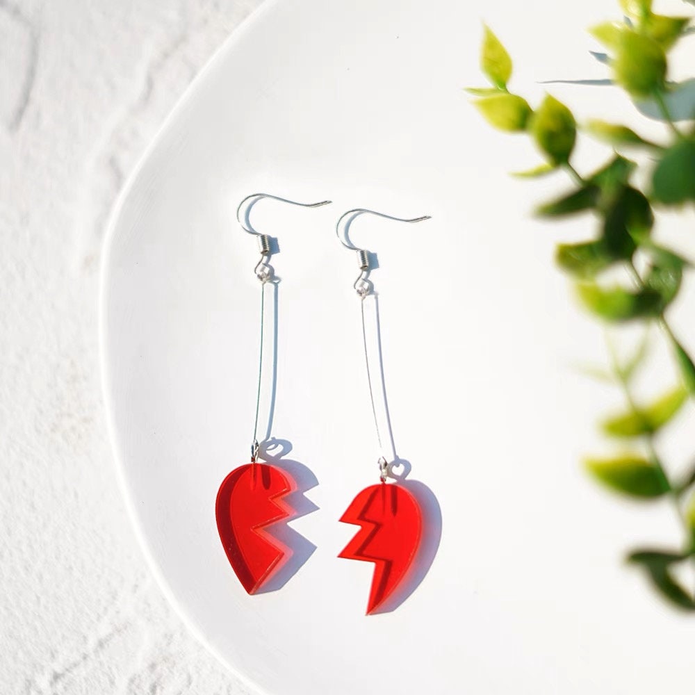 LFOGoods Broken Heart Earrings Ladies Earrings Statement Earrings