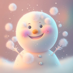 Snowman Christmas Print: Holiday Wall Art (Digital Download)