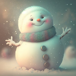 Snowman Christmas Print: Holiday Wall Art (Digital Download)