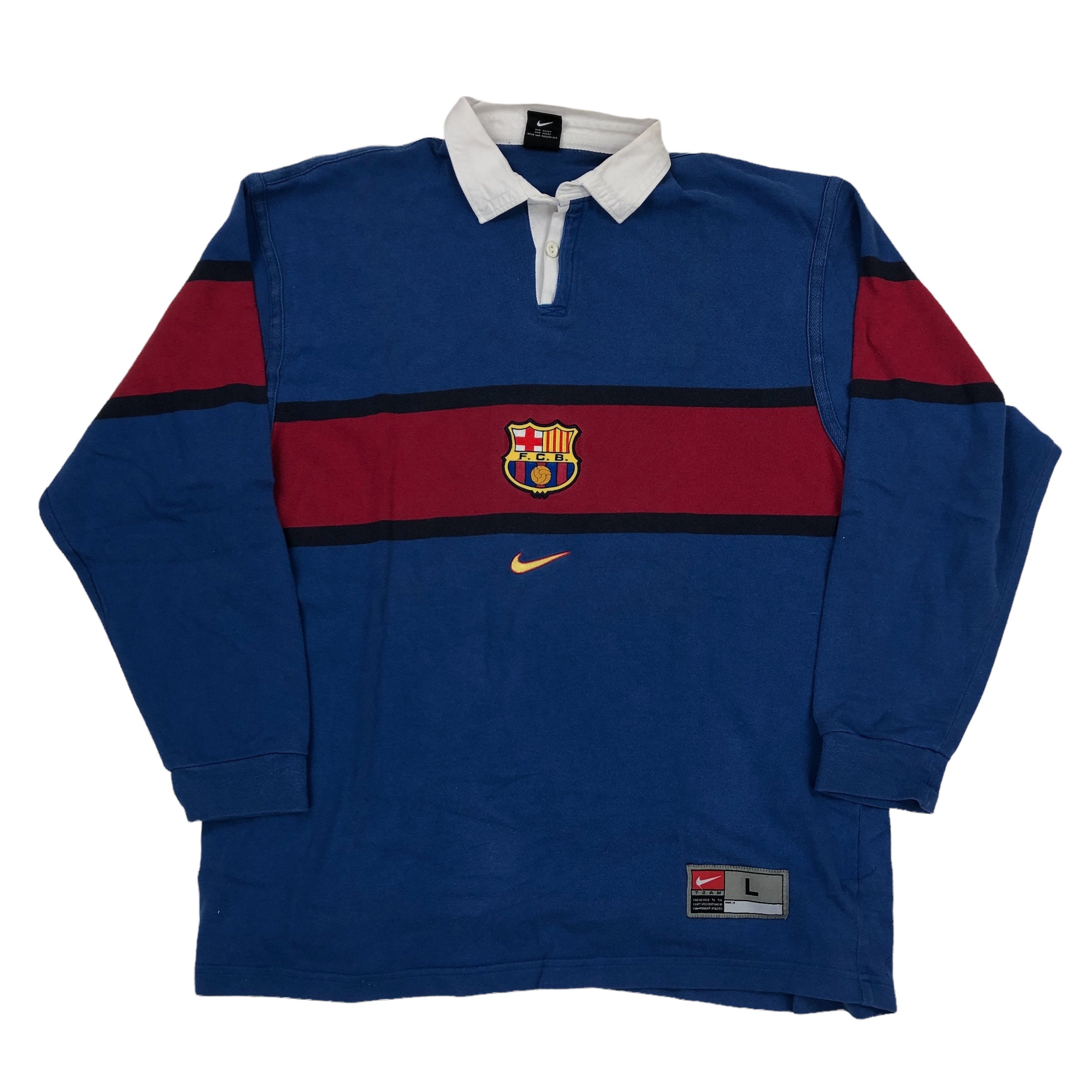 Nike Center Swoosh FC Barcelona Polo Longsleeve Shirt - Etsy