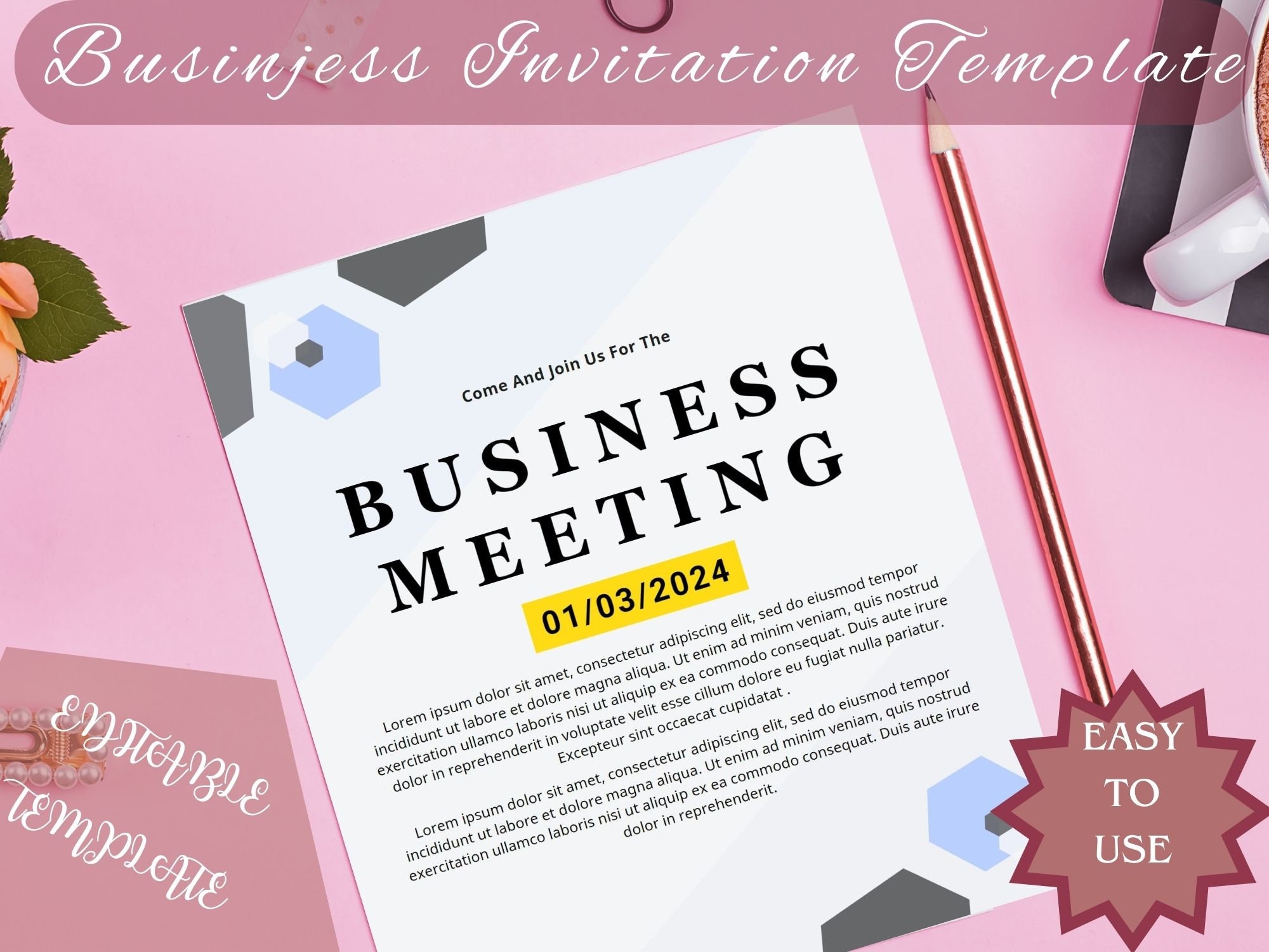 Modern Business Invitation Template Special Event Invitation Etsy