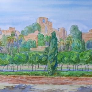 Fortaleza de Málaga. 32 x 23 cm, acuarela sobre papel. 2022