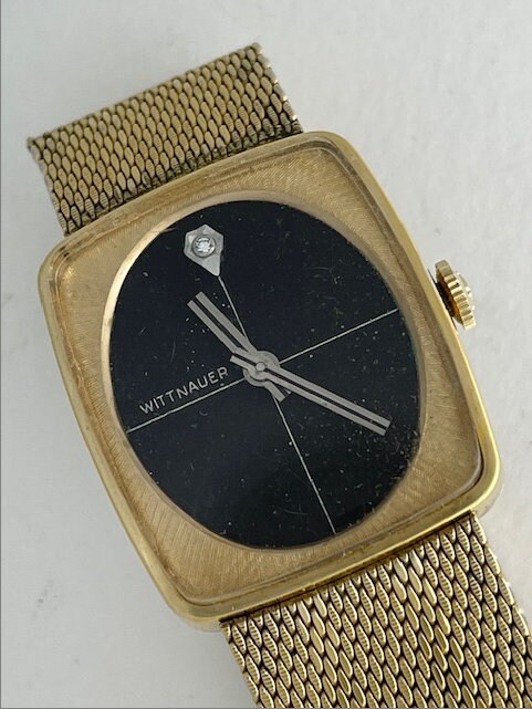 Wittnauer Longines Gold Capped Original Bracelet Box Black Dial