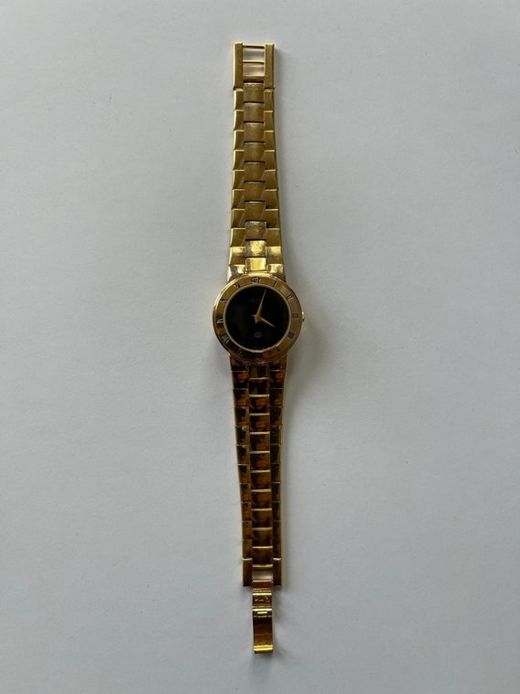 Gucci Ladies Gold Capped Black Dial Vintage Swiss… - image 6