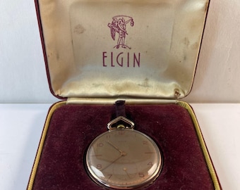 U179 Beautiful 1950s Elgin 10k Gold Plated Manual Wind Watch  display picture 1