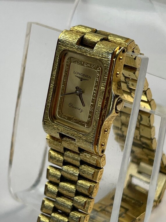 Longines Rectangular Ladies Two Tone Dial Gold Ca… - image 2