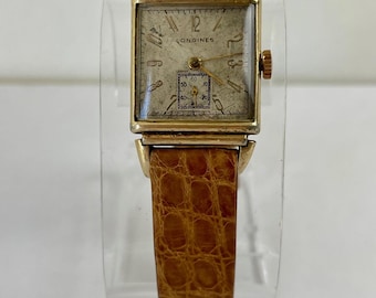 Longines Art Deco 10K Gold Filled Rectangular Fancy Lug Swiss Made 1936