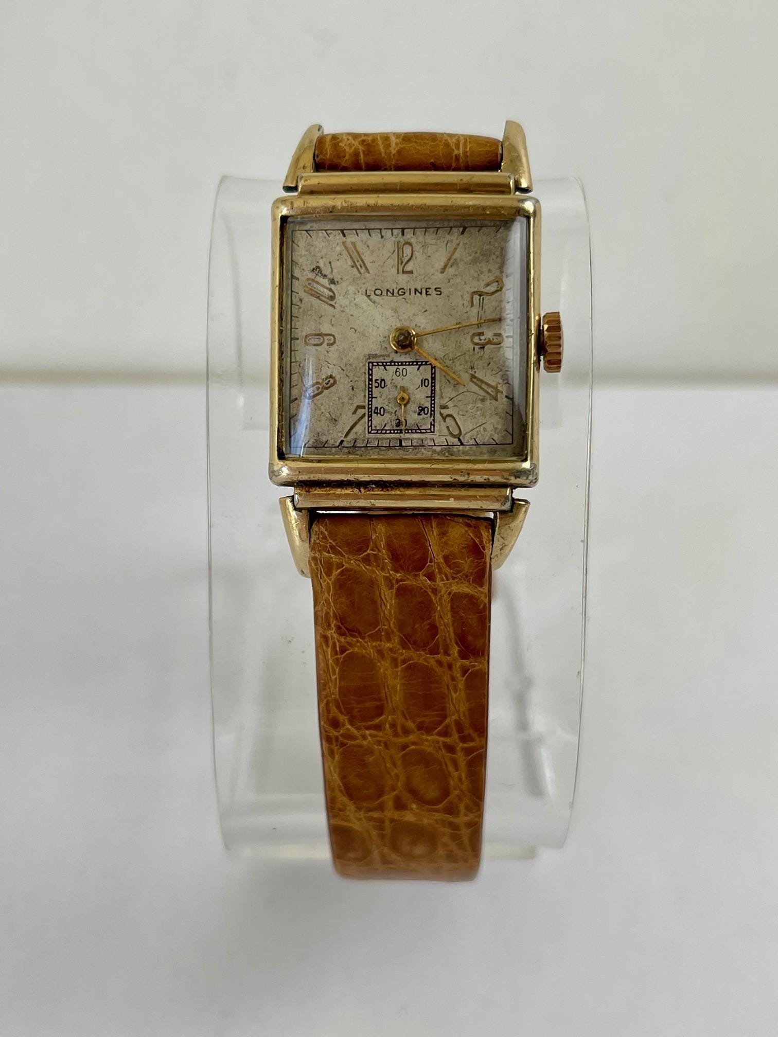 Longines Art Deco 10K Gold Filled Rectangular Fancy Lug Swiss Made Longines Art Deco 10K Gold Filled Rectangular Fancy Lug Swiss Made