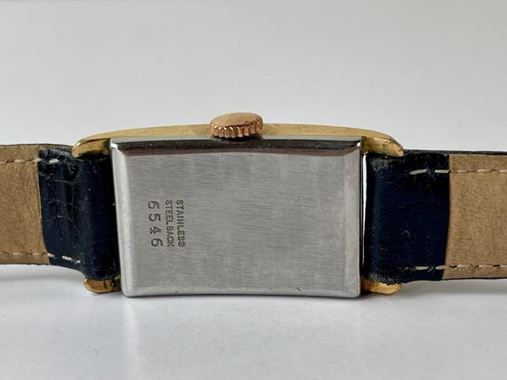 Roamer Art Deco Rectangular Gold Capped Curvex Sw… - image 6