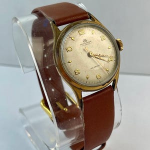 Carl F. Bucherer Own by Rolex Classic Dress Railroad Track Dial Gold Capped Screw Down Stainless-Steel Case Back Vintage Swiss Made 1956