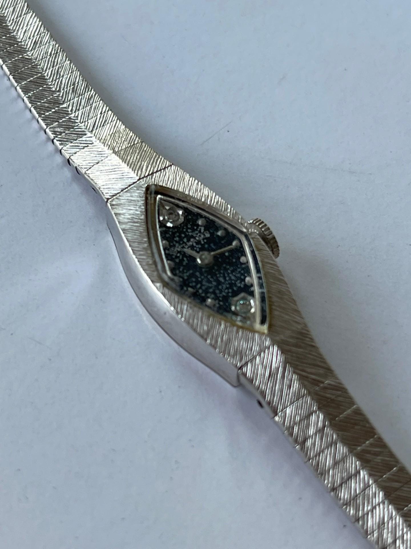 Wittnauer silver tone women’s wind up wrist watch vintage rhinestones Wittnauer Ladies - Etsy main image 3