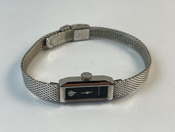 Longines 10K White Gold-Filled Rectangular Ladies… - image 2