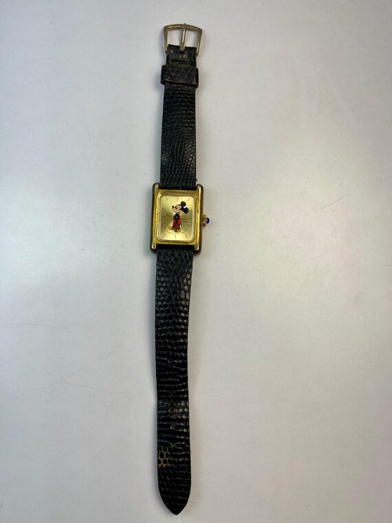 Bradley Mickey Mouse Rectangular Gold Tone Ref.01… - image 3