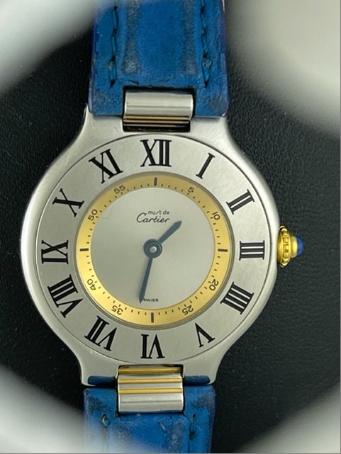 Cartier Must De Cartier 21 Ref.1340 Blue Sapphire Crown Ladies