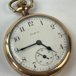 Elgin Chronometer Eisenbahn 5 Anpassungen Garantiert 20 Jahre Dueber Fall Zweifarbiges Porzellan Zifferblatt Antike Taschenuhr Hergestellt in den USA 1913