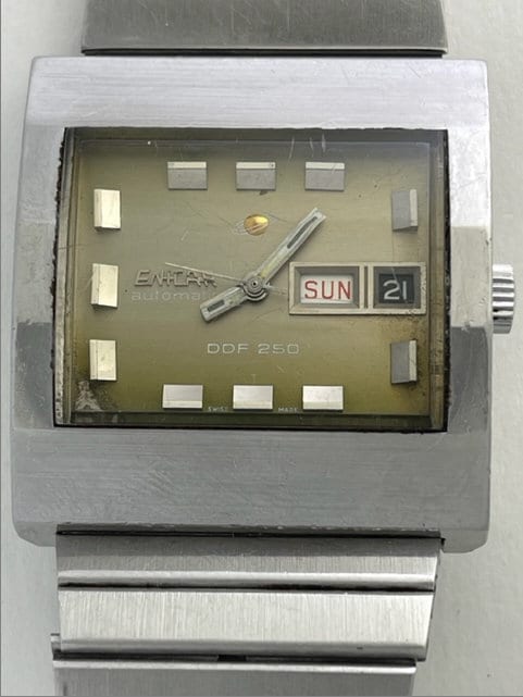 Enicar DDF 250 Automatic Calendar Day Date Stainless Steel Two