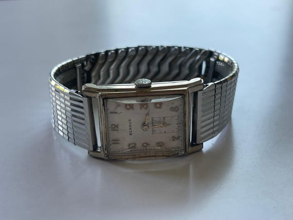 Benrus Rectangular Ref.204077 Gold Filled Stainle… - image 2