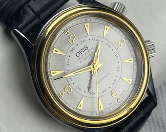 ORIS 腕時計　418-7451-63 Oris Alarm Two Tone Dial, Two Tone Case Gold Capped Coin Edge