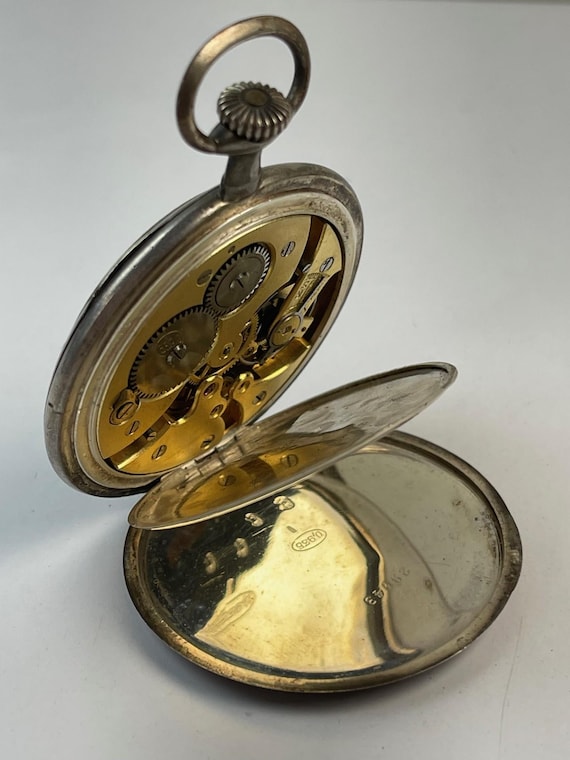 Anonymous Solid Silver Antique Pocket Watch 0.935… - image 5