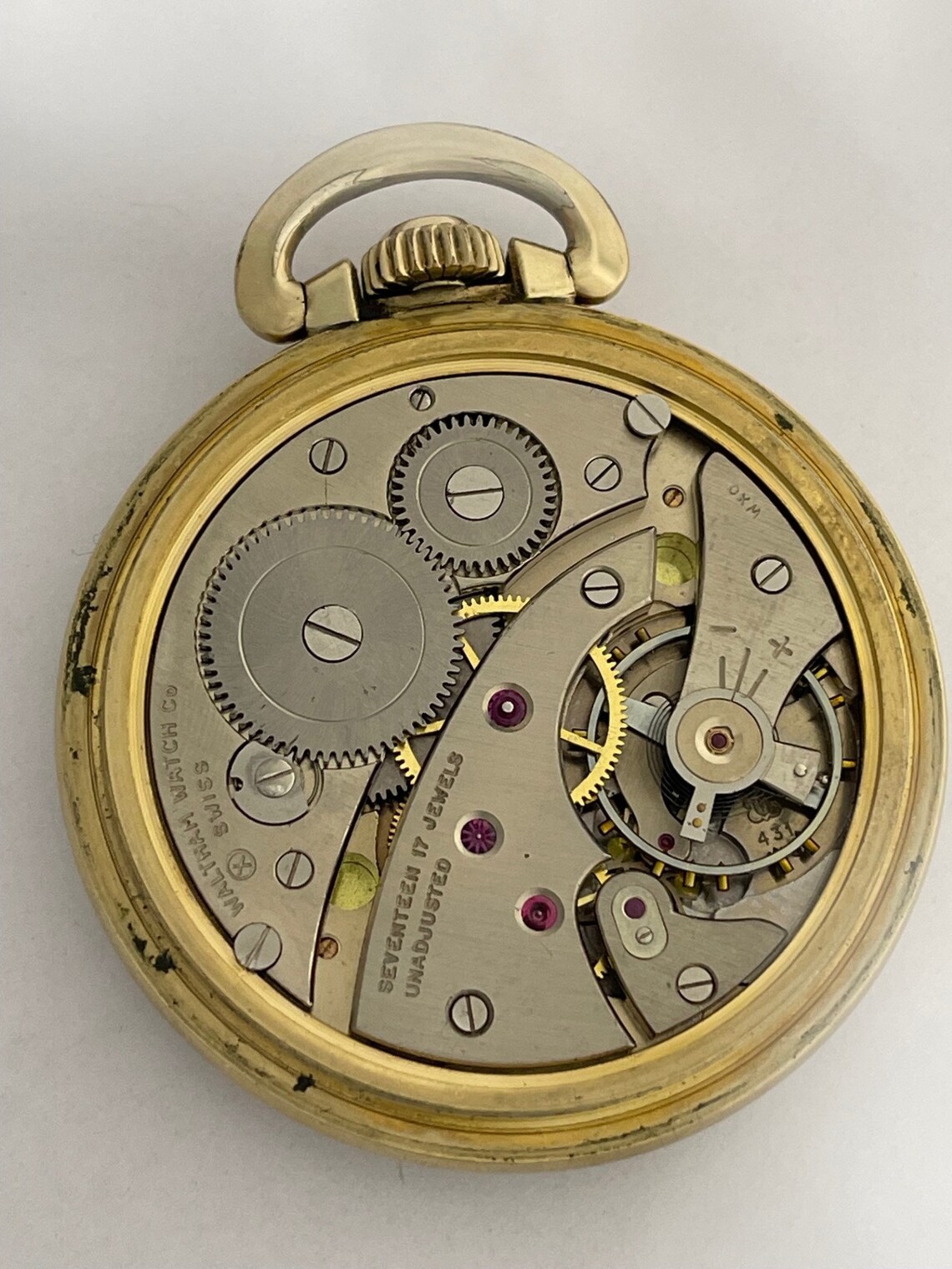 Waltham Railroad 10K Gold RGP Porcelain Montgomery Dial Screw Down Back ...