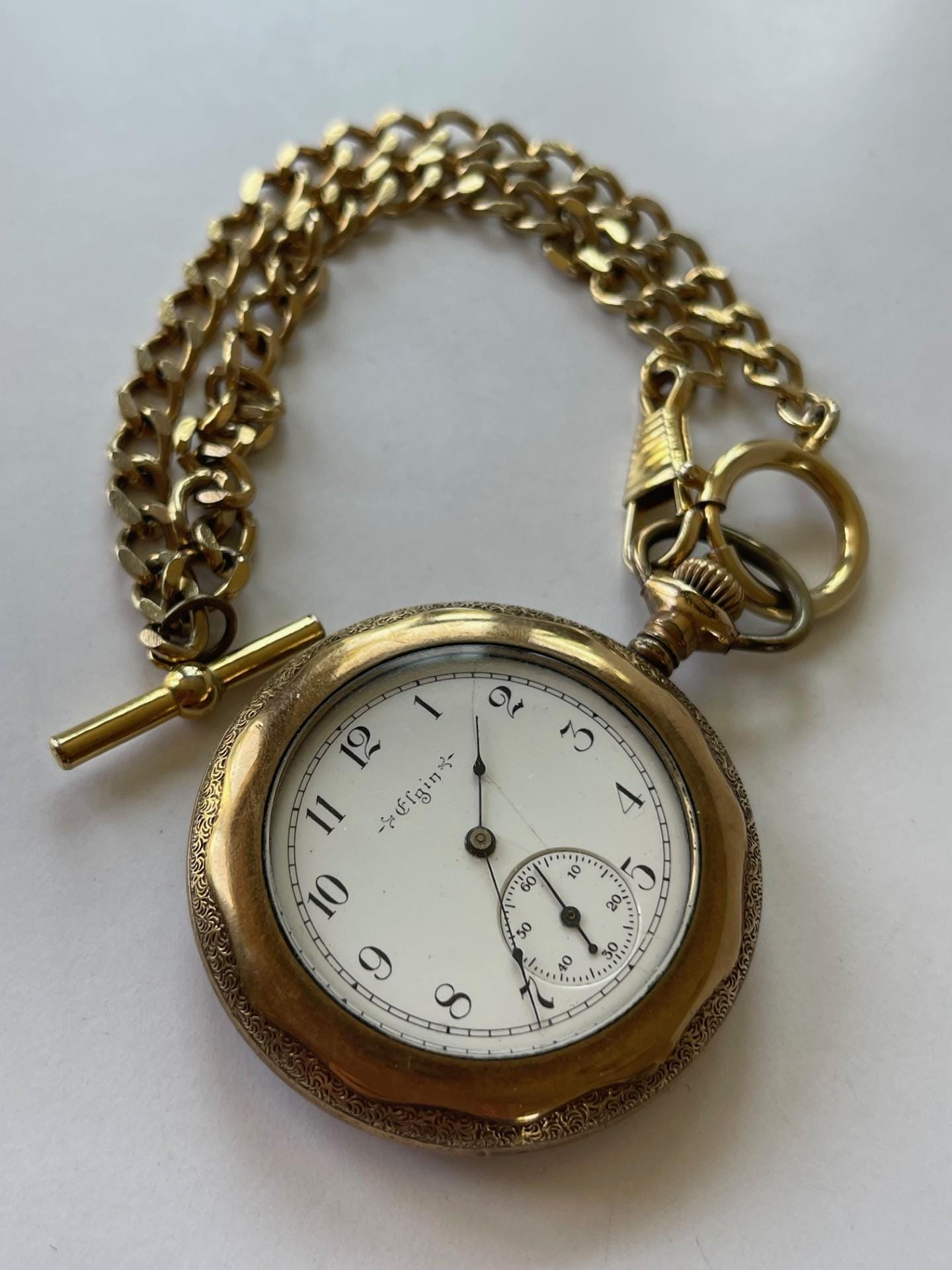 Oro Reloj Elgin De Bolsillo Historia Reloj De Bolsillo Antiguo