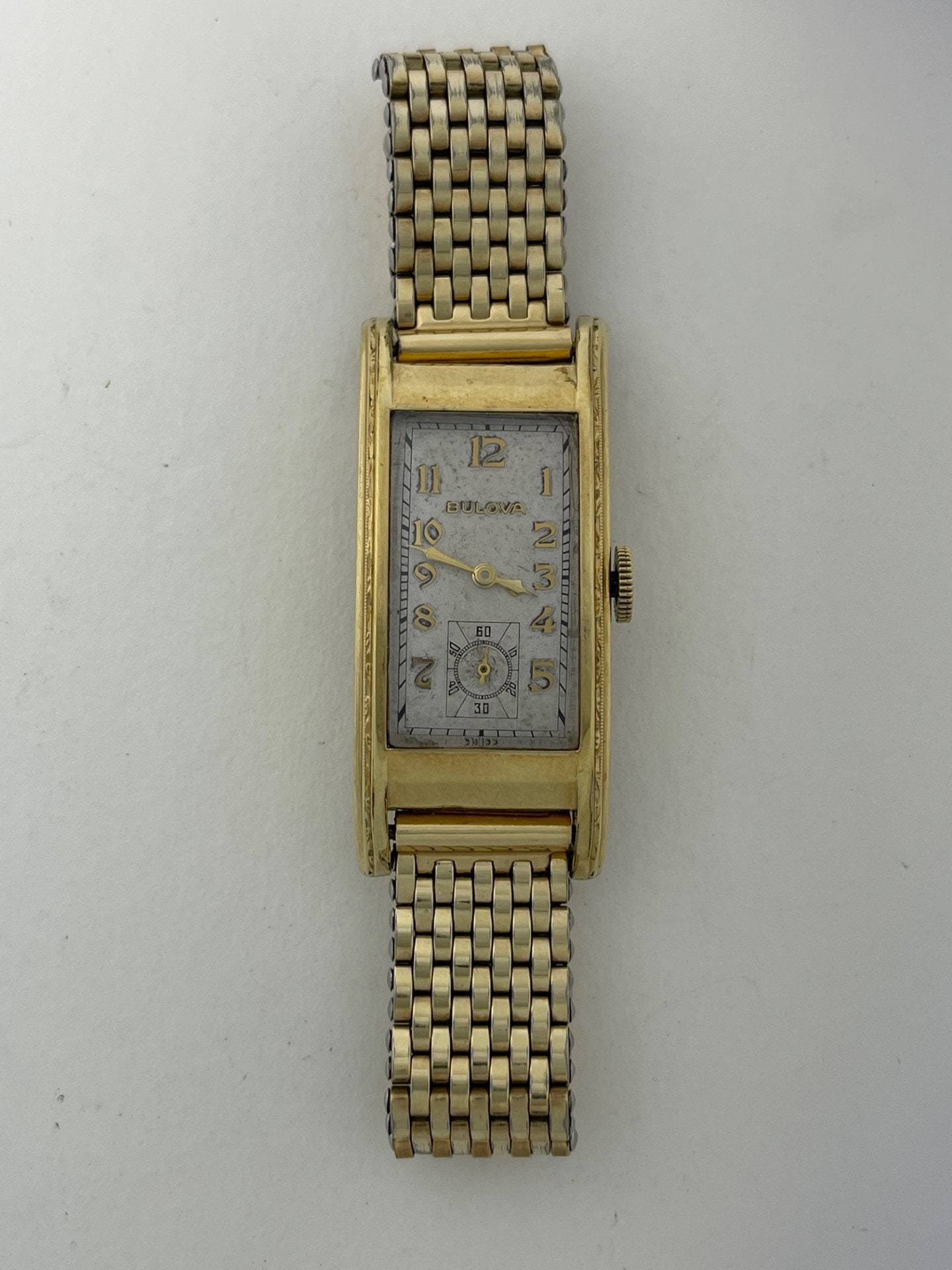 Bulova President Curving 10K Gold Filled Art Deco Cal.7ah 21J 6