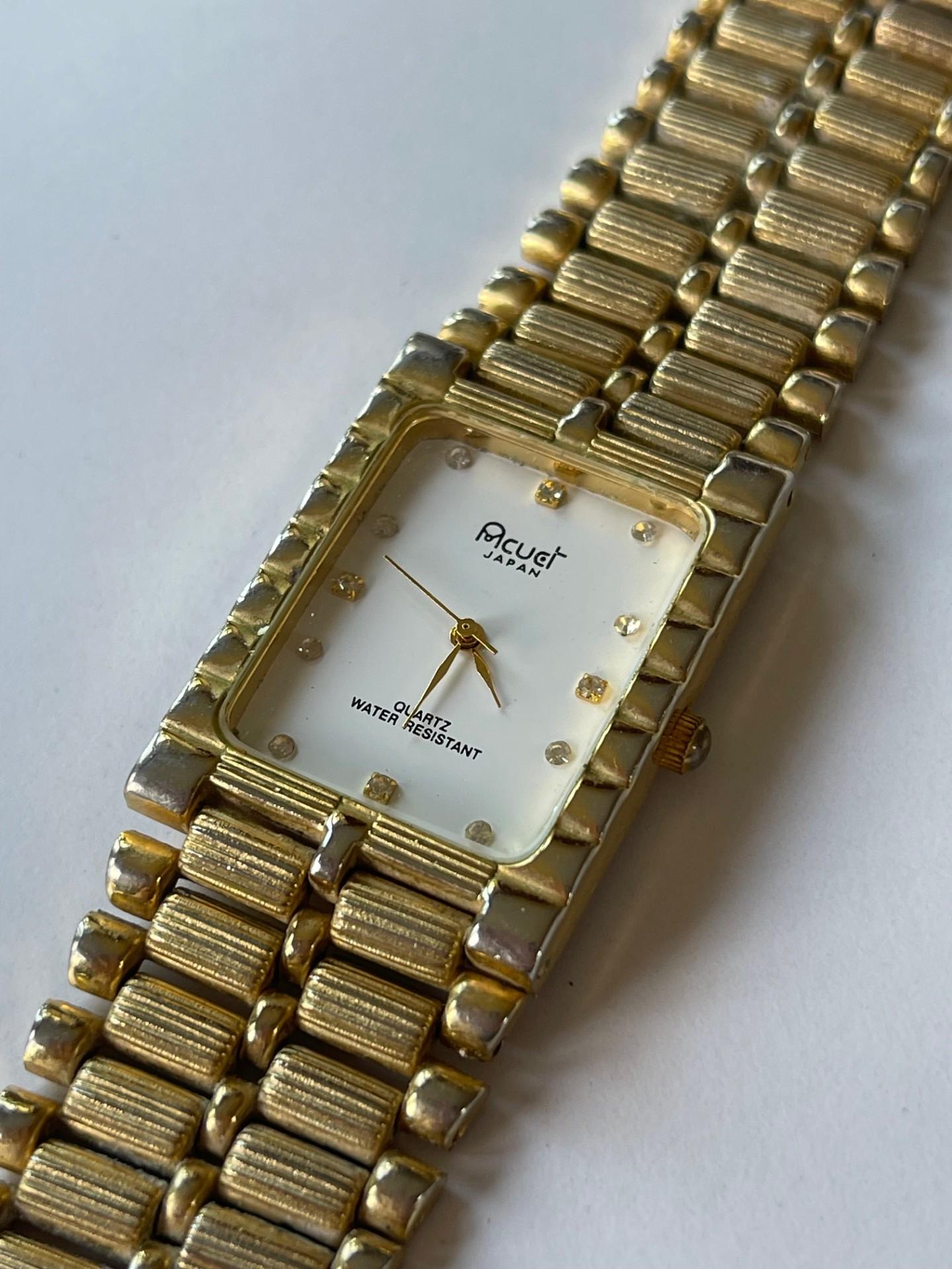 Acuet Art Deco Style Rectangular Gold Capped Vintage White  display picture 3