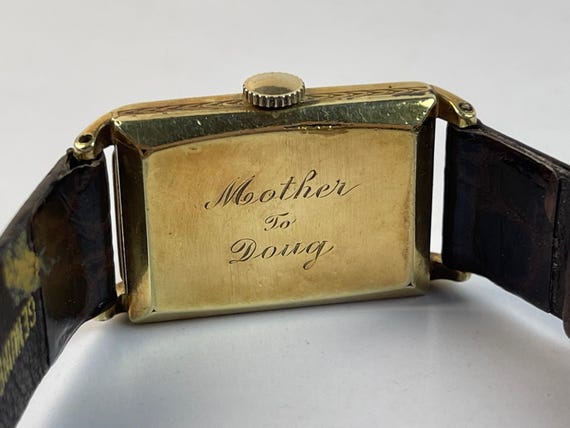 Longines Doctor’s Dial Art Deco Rectangular 14K G… - image 4