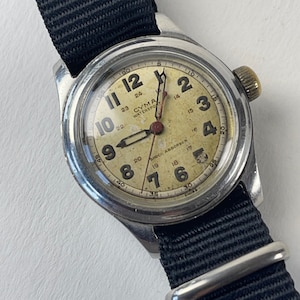 Cyma Military Officers Pilot Aviation Stainless Steal WW2 1943 Screw Down Case Back Swiss Made