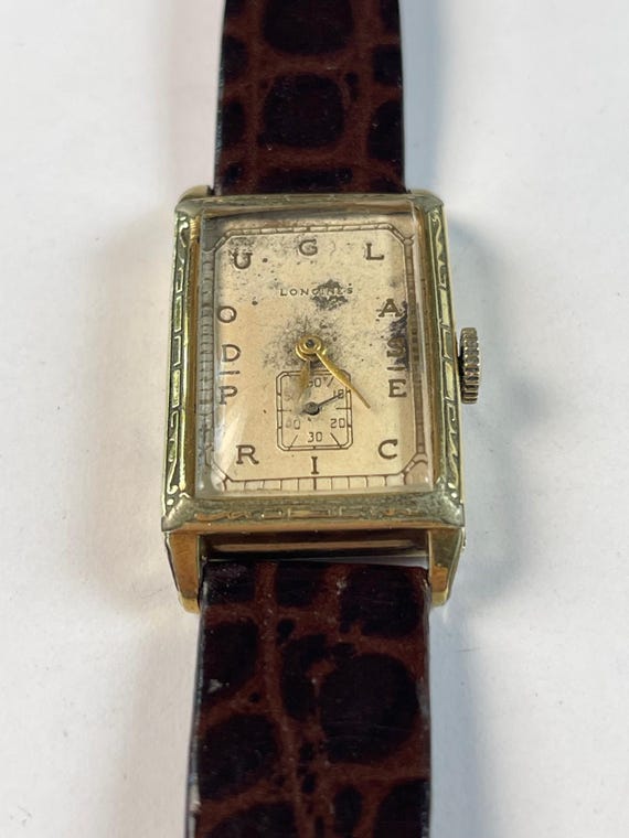 Longines Doctor’s Dial Art Deco Rectangular 14K G… - image 2