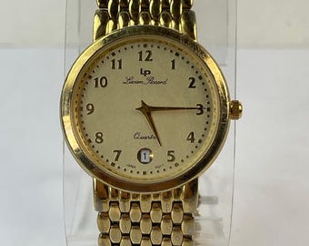 Lucien Piccard —Dufonte Line Ref. 26428, Gold-Tone, Quartz, Arabic Dial, Date, Japan Movement, circa 1996