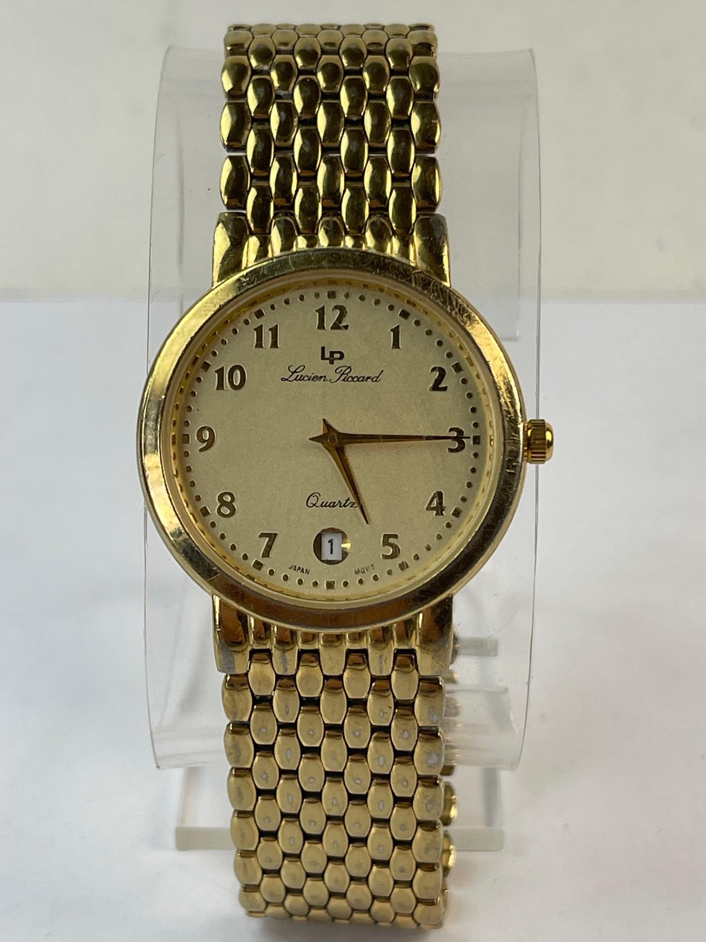 Vintage Gold Plated 17 Jewel Swiss Watch by Lucien Piccard timepiece accessory Vintage Men main image 2
