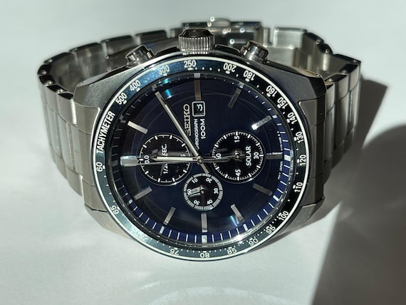 SEIKO CHRONOGRAPH 50M 腕時計 SEIKO- CHRONOGRAPH 50M- STAINLESS STEEL- JAPAN- MENS WATCH