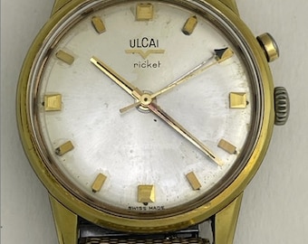 Vulcain Cricket Alarm Ref.S2315A Cal.120 Vintage Presidents Watch Gold Capped Swiss Made