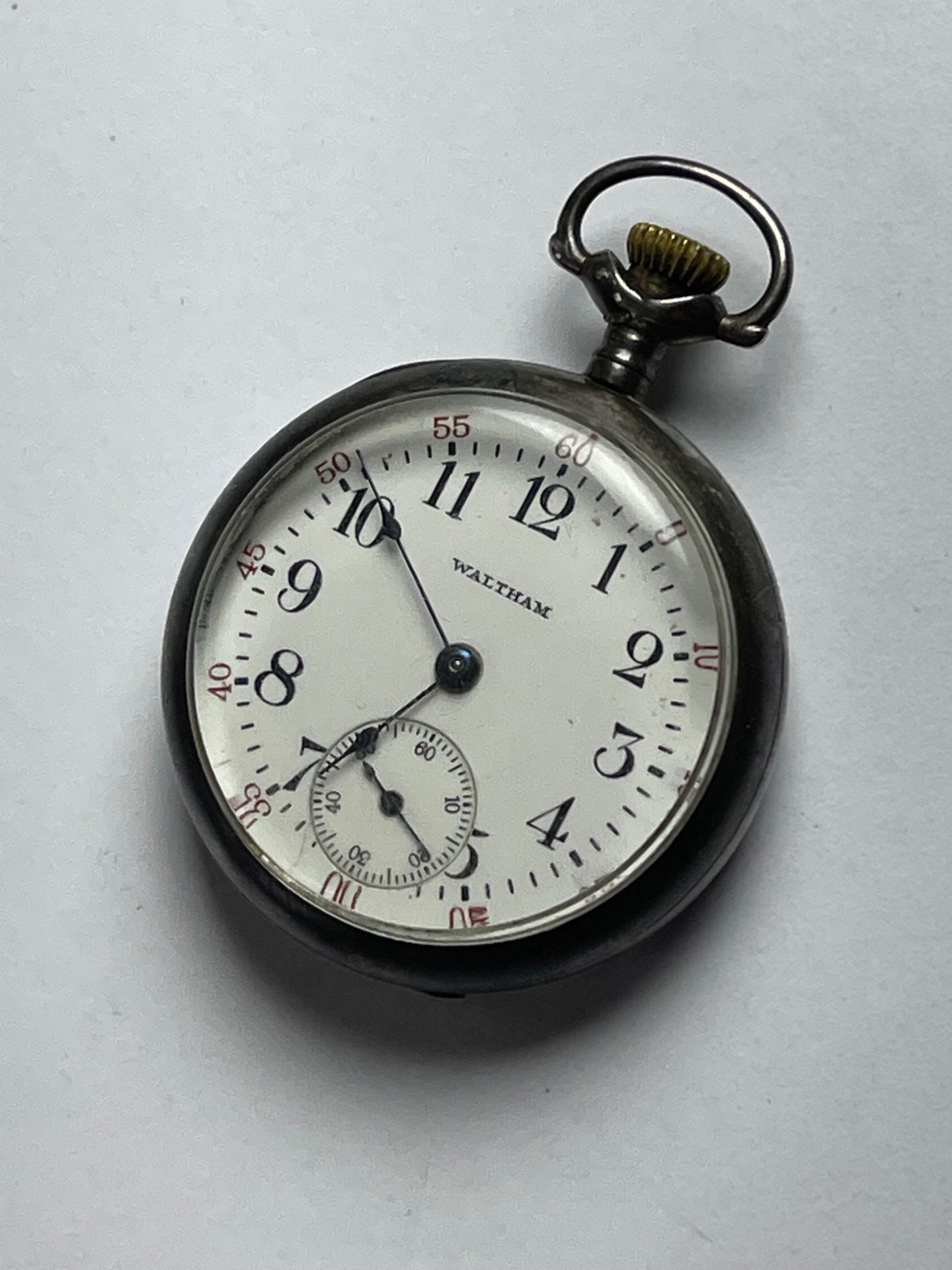 Waltham Sterling Silver Doctors Ladies White Porcelain Dial Made in USA 1914