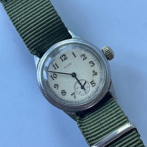 Elgin MILITARY Officers Doctors Medical1945 WW2 Grade 554 U.S.A. Screw Down Case NATO Original Strap