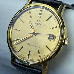 Omega Geneve Automatic Quick Set Calendar Date Gold Capped Vintage