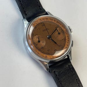 Bolaro Cronografo Pilota Militare Aviazione Seconda Guerra Mondiale Valjouux22 Quadrante Tropicale Swiss Made 1945