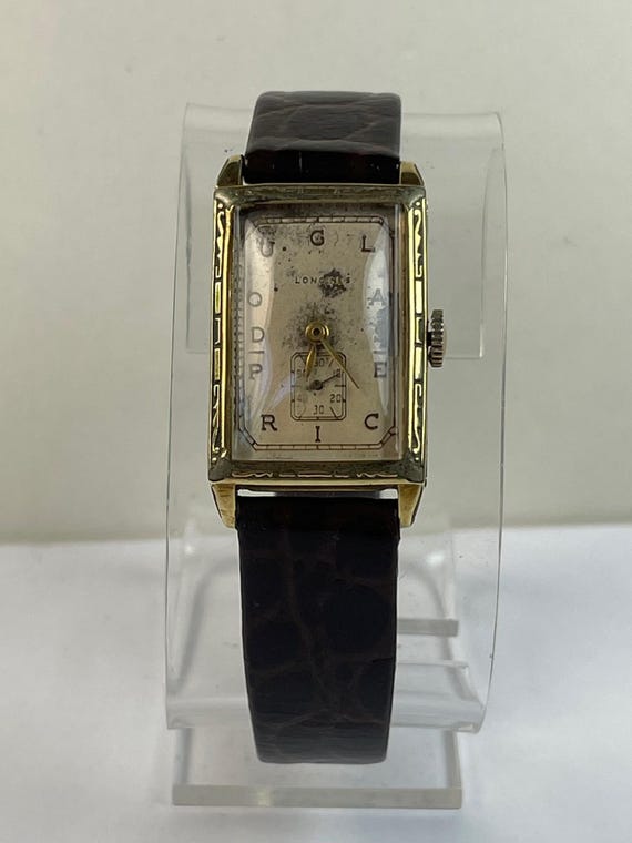 Longines Doctor’s Dial Art Deco Rectangular 14K G… - image 3