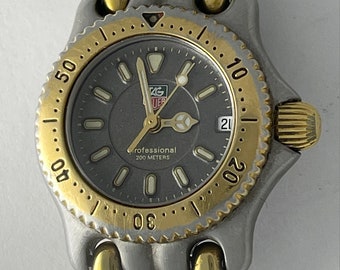 TAG Heuer Professional 200 Meters Date Ladies Screw Down Back/Crown Two Tone Case Bracelet Swiss Made Ref. WG1420-0