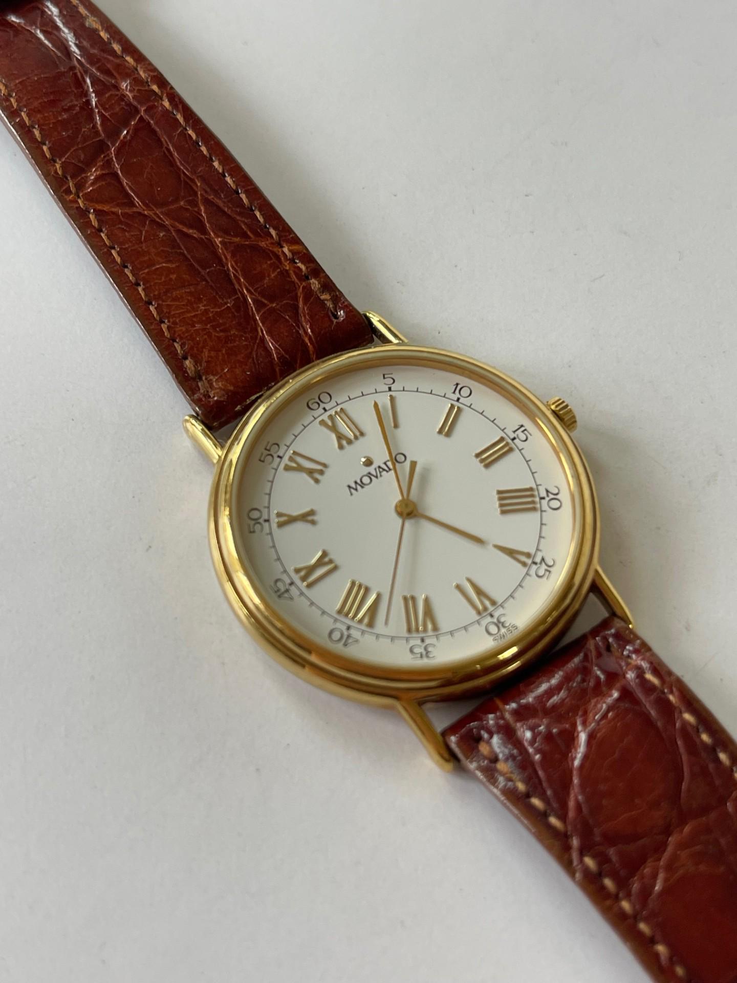 Movado Classic Dress Two Tone Dial Gold Capped Vintage 87-59-885