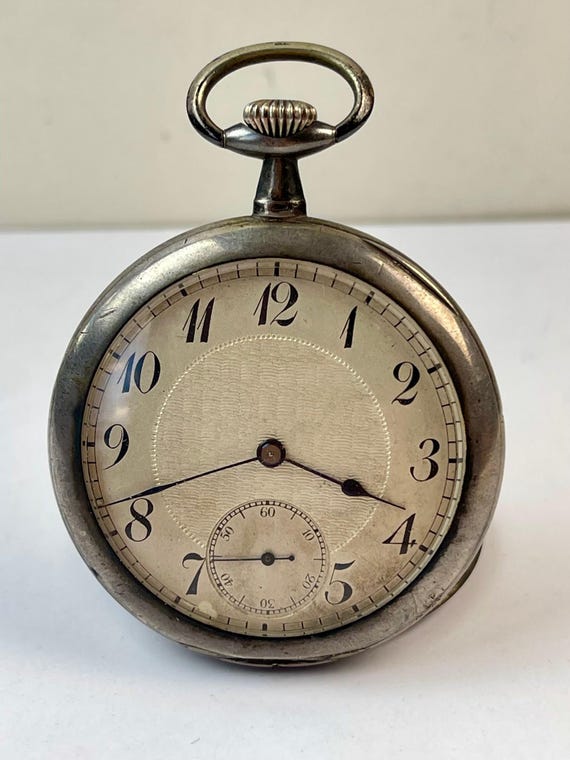 Anonymous Solid Silver Antique Pocket Watch 0.935… - image 1