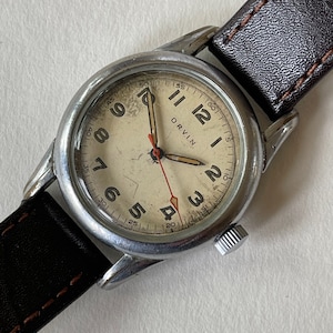 Orvin Circle Watch Corp Military Doctors WWII 1944 Stainless Steel Screw Down Case Back Swiss Made