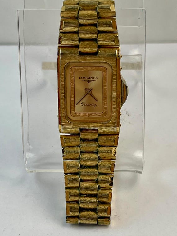 Longines Rectangular Ladies Two Tone Dial Gold Ca… - image 6