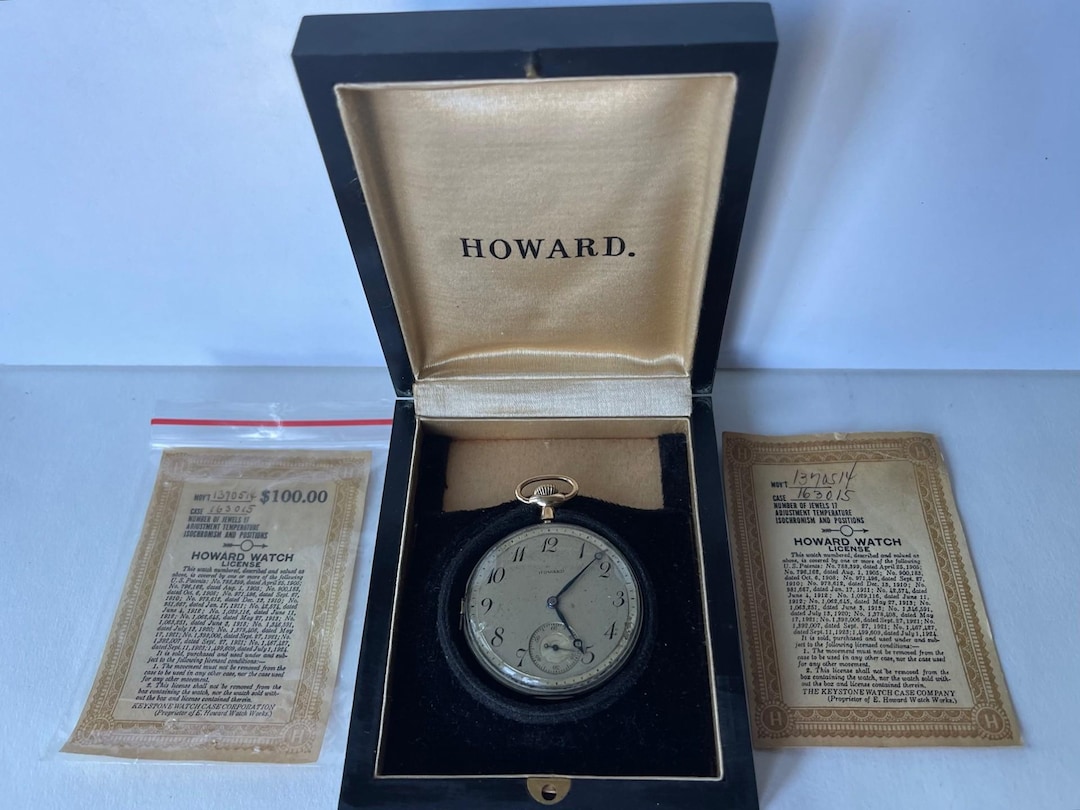 Howard Solid 14k(585)bow /crown Holder Original Box Papers Dial