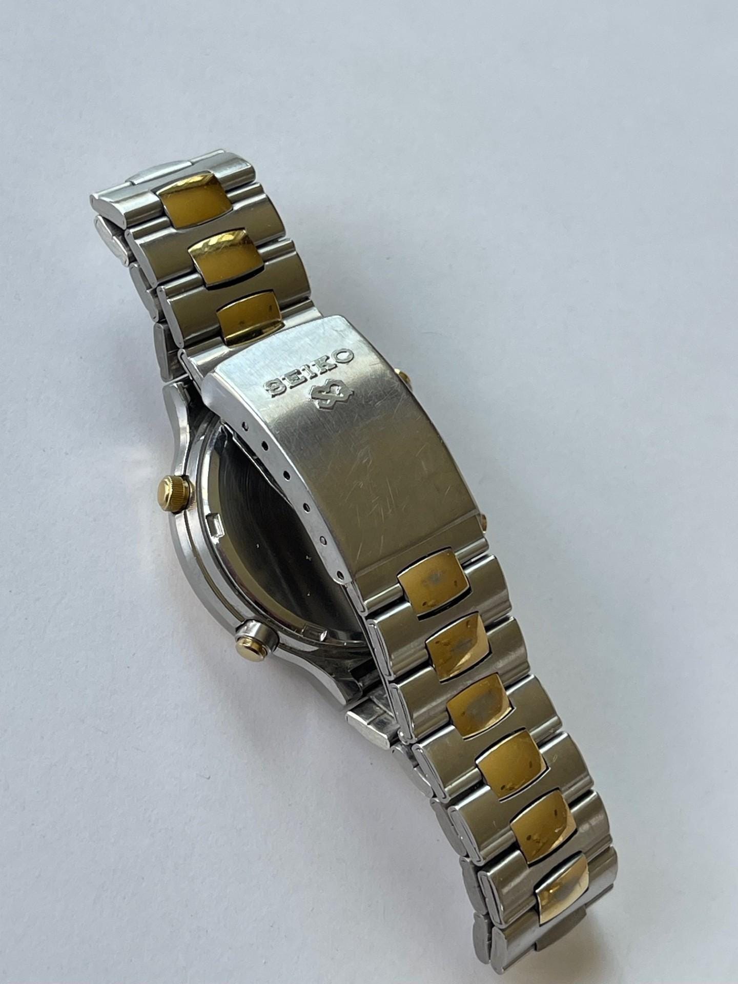 Seiko Chronograph Calendar Two Tone Gold/stainless Steel Vintage