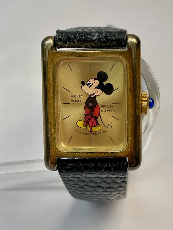 Bradley Mickey Mouse Rectangular Gold Tone Ref.01… - image 1