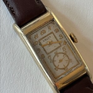 Gruen Doctors Medical Duo-Dial Techno-Quadron Movement Aegler Cal.877S Rolex300 Curvex Gold Capped Swiss Made.1932 image 5