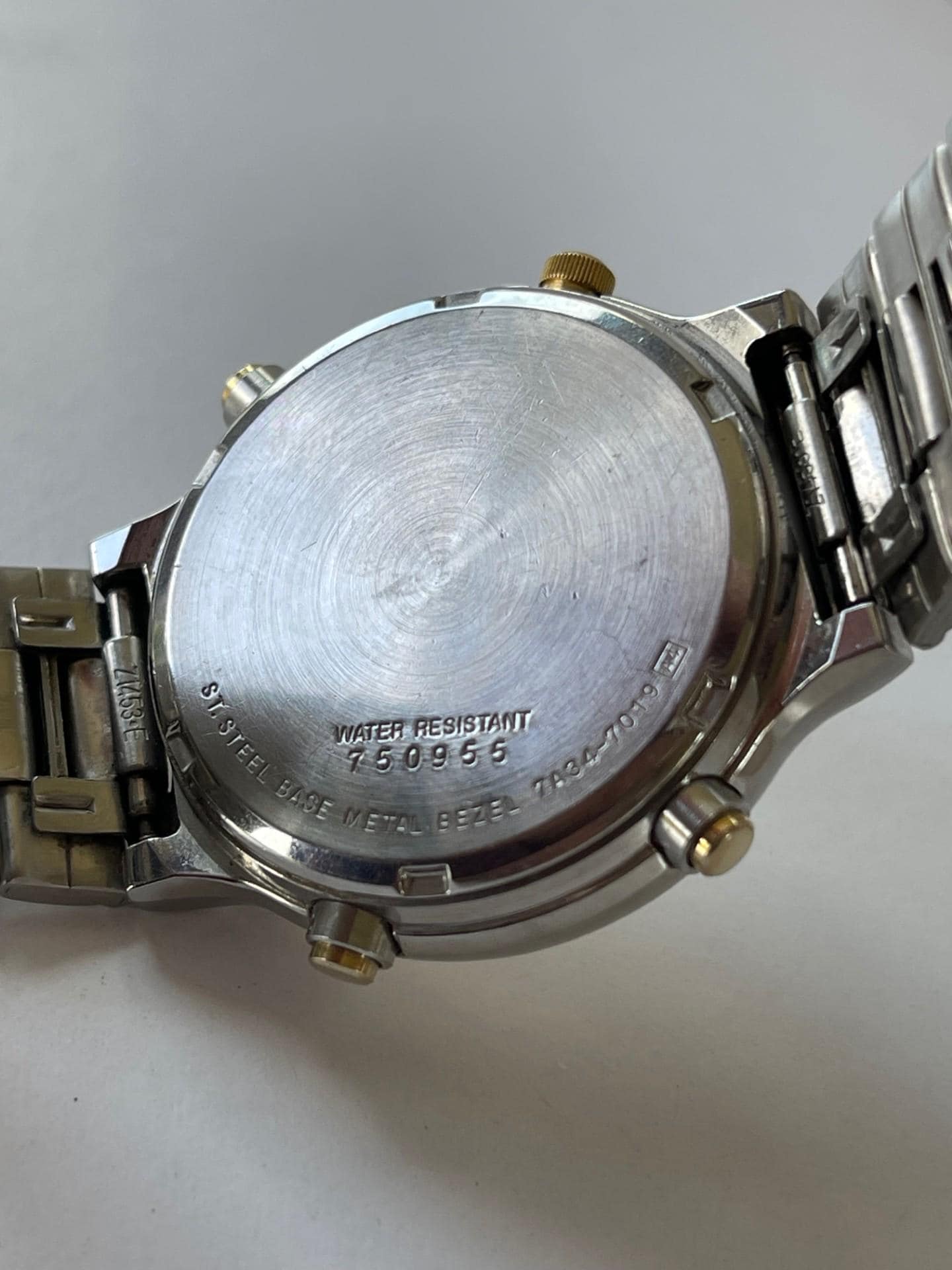 Seiko Chronograph Calendar Two Tone Gold/stainless Steel Vintage